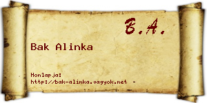 Bak Alinka névjegykártya